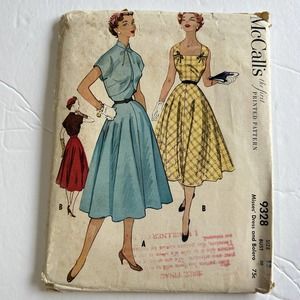 McCalls Vintage1950's Pattern #9328 Women's Dress And Bolero Size 12